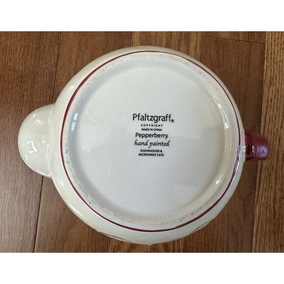 Vintage Pfaltzgraff Pepperberry Holiday Tea Pot & Dessert Plates Hand Painted - Picture 9 of 12
